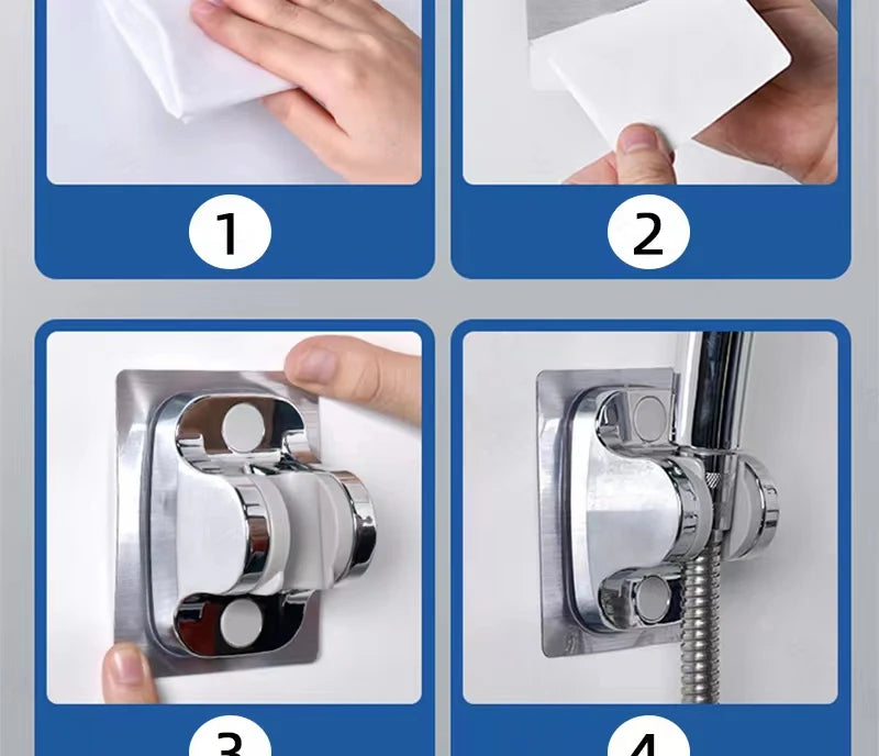 Universal Shower Head Holder Adjustable Shower Rail Holder Bathroom Accessories Replacement Hand Shower Bracket for Slide Bar