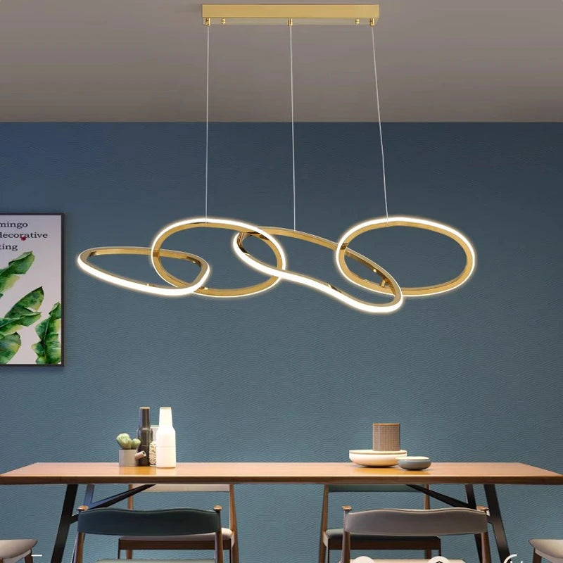 Light luxury LED lustre pendant lights hanging lamps black gold rose gold light for indoor bedroom dining table light fixture
