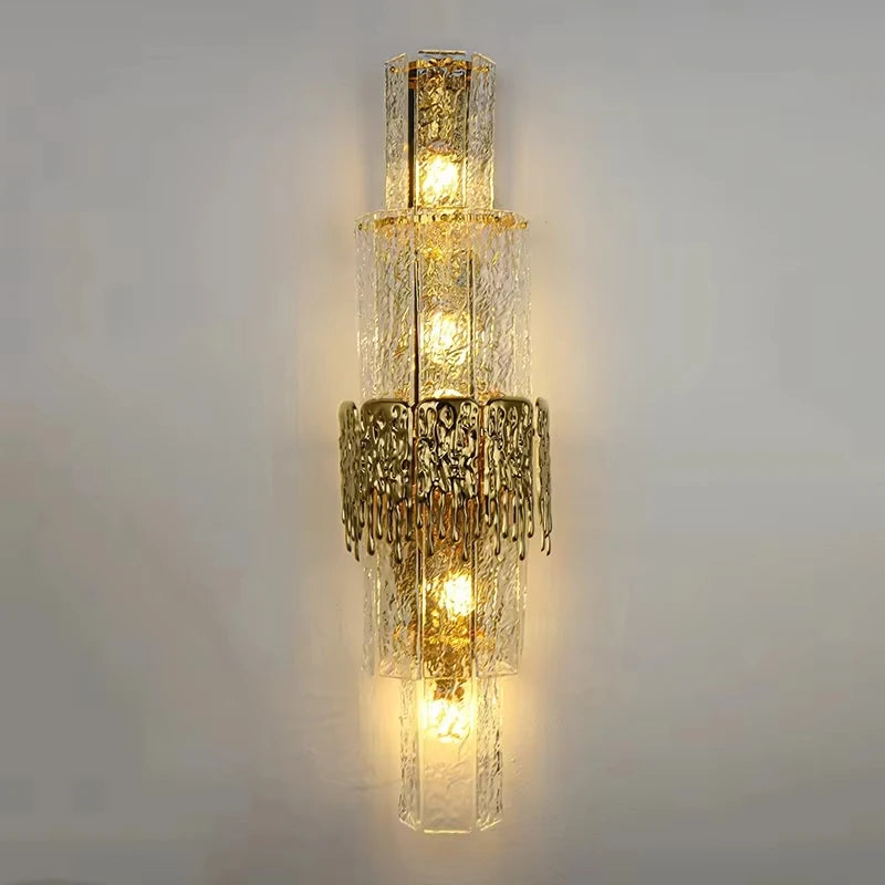 Light Luxury Led Wall Lamp Home Decoration Living Room Tv Background Wall Staircase Bedroom Italian Bedside Glass Wall Lamp