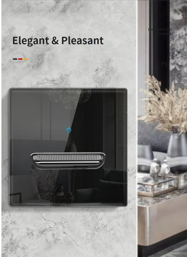 Wall Light Switch 1 2 3 4 Gang Tempered Glass Panel Blue LED Night Light White Black Gray Gold Pass Through Low Price
