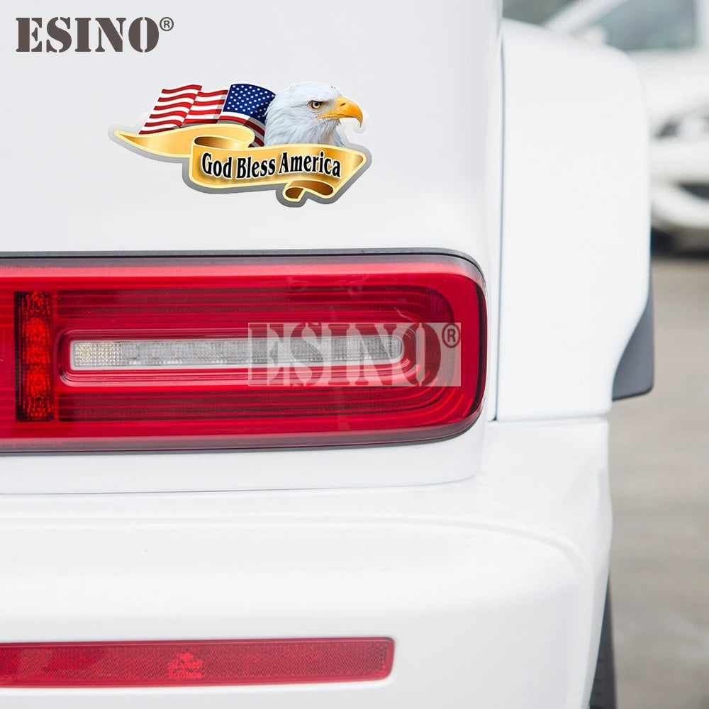 Car Styling Creative USA America National Flag God Bless America Cartoon PVC Carving Waterproof Car Body Sticker Pattern Vinyl