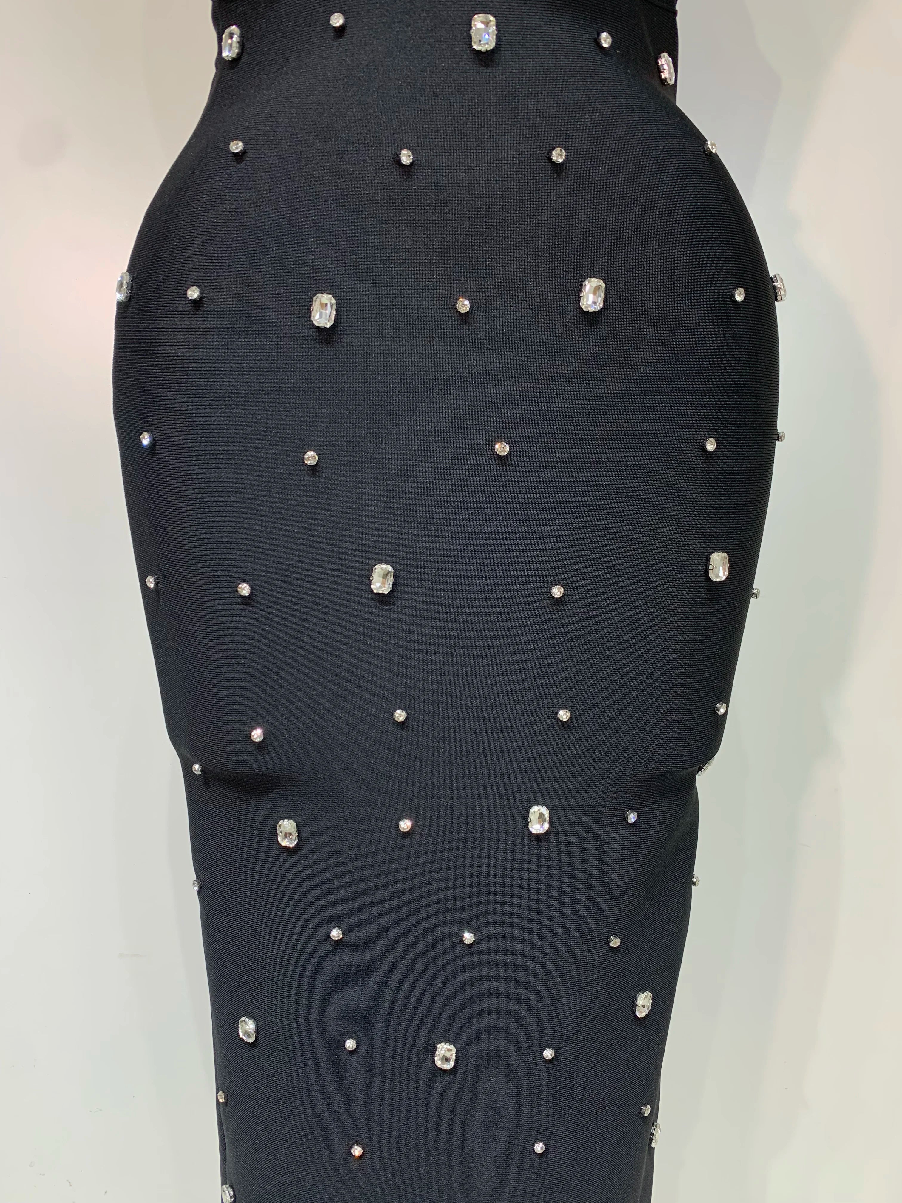 2025 Women Sexy One Shoulder Shinning Crystal Bodycon Bandage Long Dress Celebrate Festival Fashion Evening Party Luxury Dress