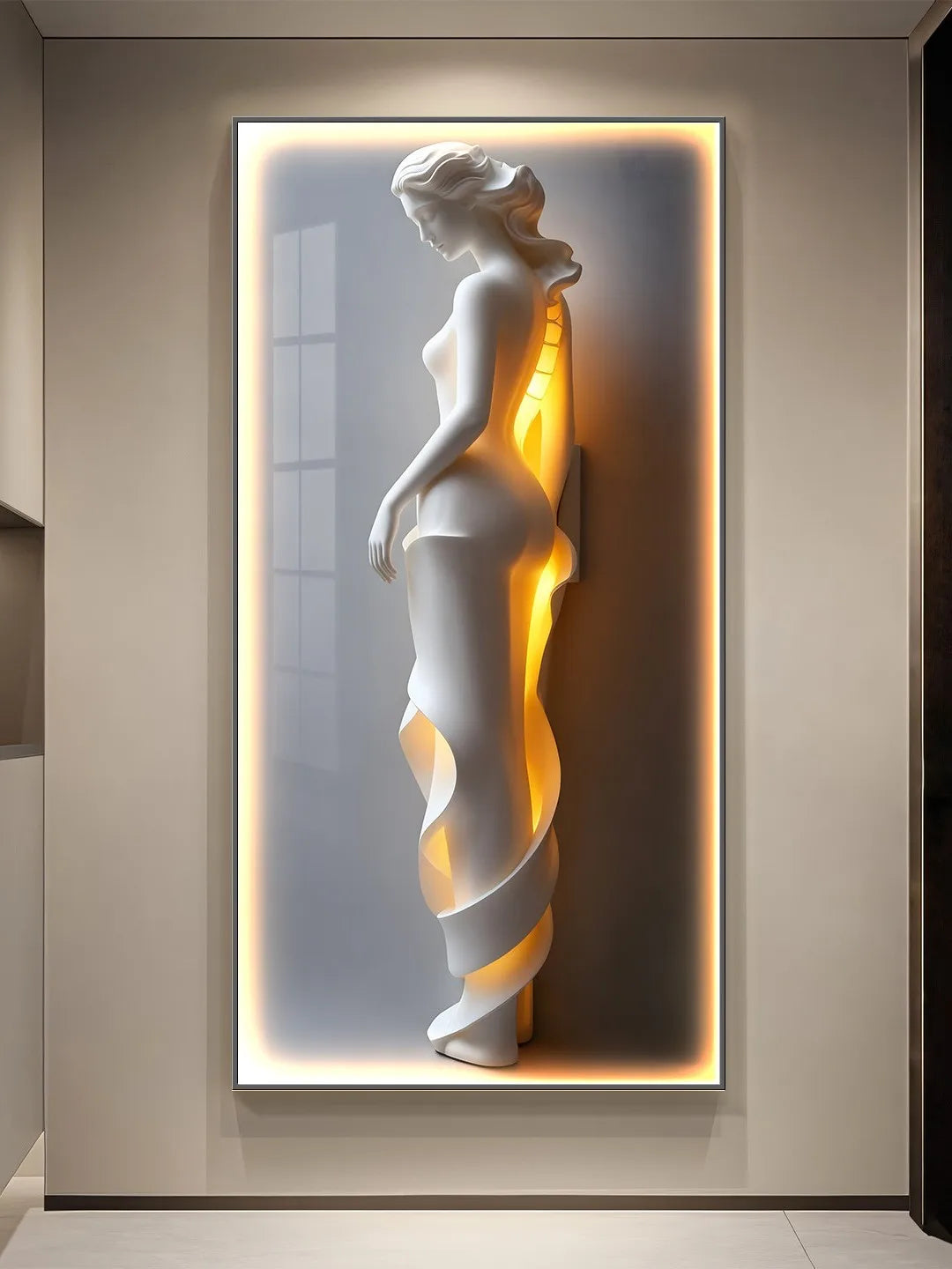 Modern Light Luxury Entrance Decoration Painting Simple Abstract Corridor Hanging Painting High-end Relief Wall Lamp Painting