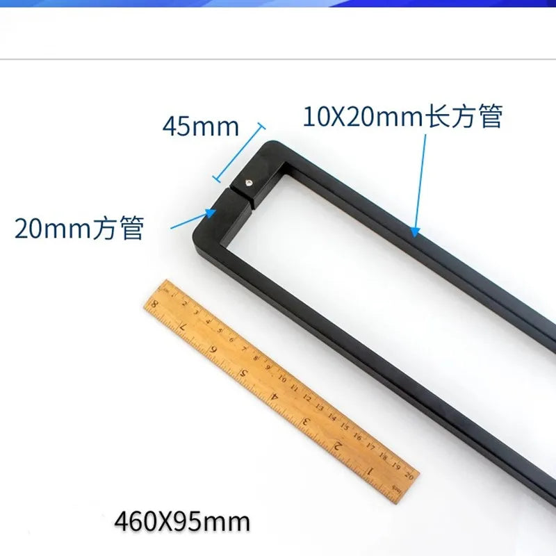 Shower Room Accessories, Bathroom Glass Door, Stainless Steel 440mm Matte Black, Double Sided Pull Handle (LQD105)