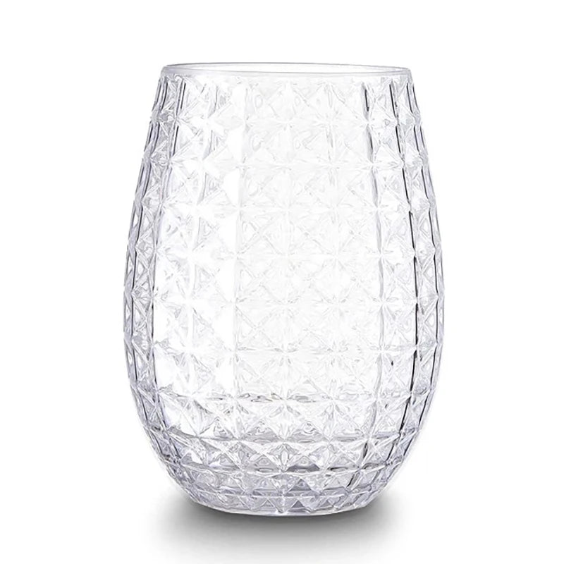 Wine Glasses Whiskey Cocktail Juice Drinking Plastic Cups - Unbreakable Reusable And Recyclable for Outdoor Pool party Picnics