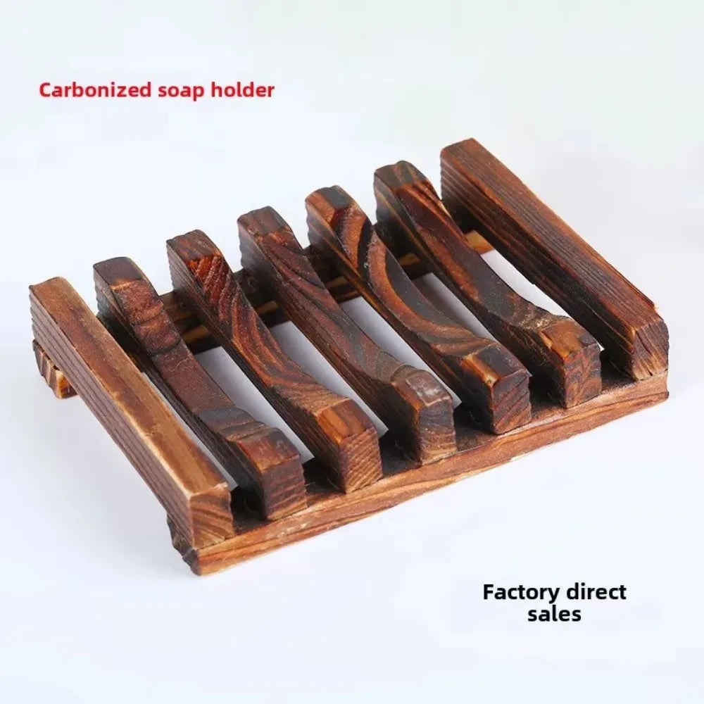 Natural Bamboo Soap Box Dishes Bath Soap Holder Wooden Case Tray Mildew Resistant Drain Bathroom Washroom Accessory