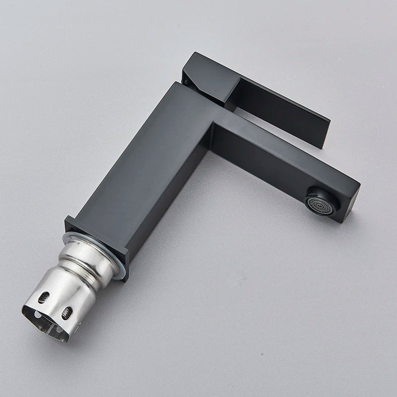 Senlesen Brushed Gold Bathroom Faucet Basin Faucets Deck Mounted Sink Mixer Tap Stainless Steel Countertop Hot Cold Water Crane