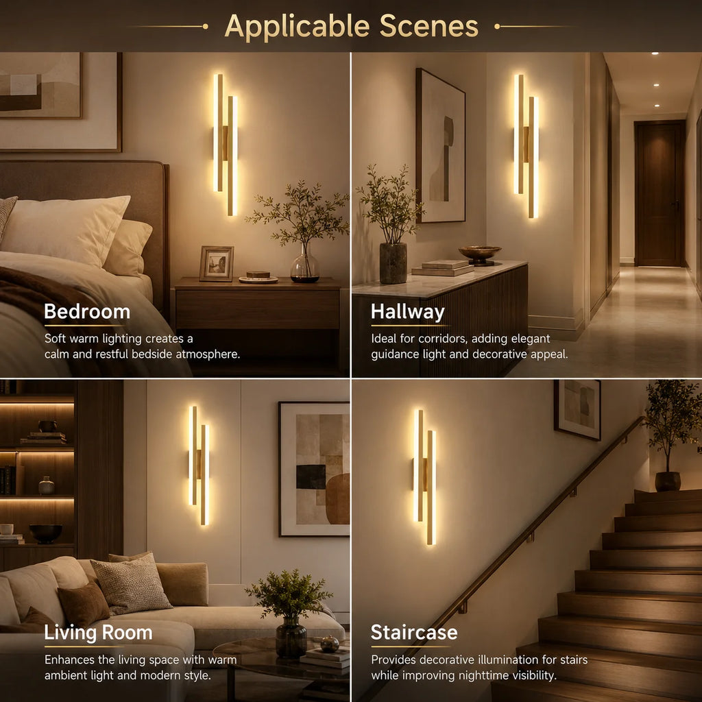 Modern LED wall lights are suitable for bedrooms, living rooms, study rooms, and corridors