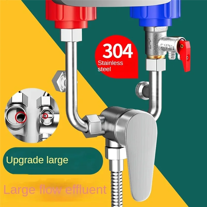 A69efor Electric Water Heater Bathroom Shower Hot Cold Water Faucet Fittings Mixing Valve