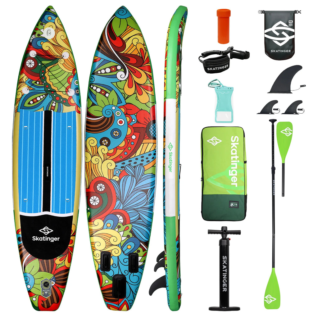 SKATINGER SUP Waterproof Inflatable Paddle Board 11'6"x32"x6" Standing Style Aquatic With Fishing Accessories SUB Board