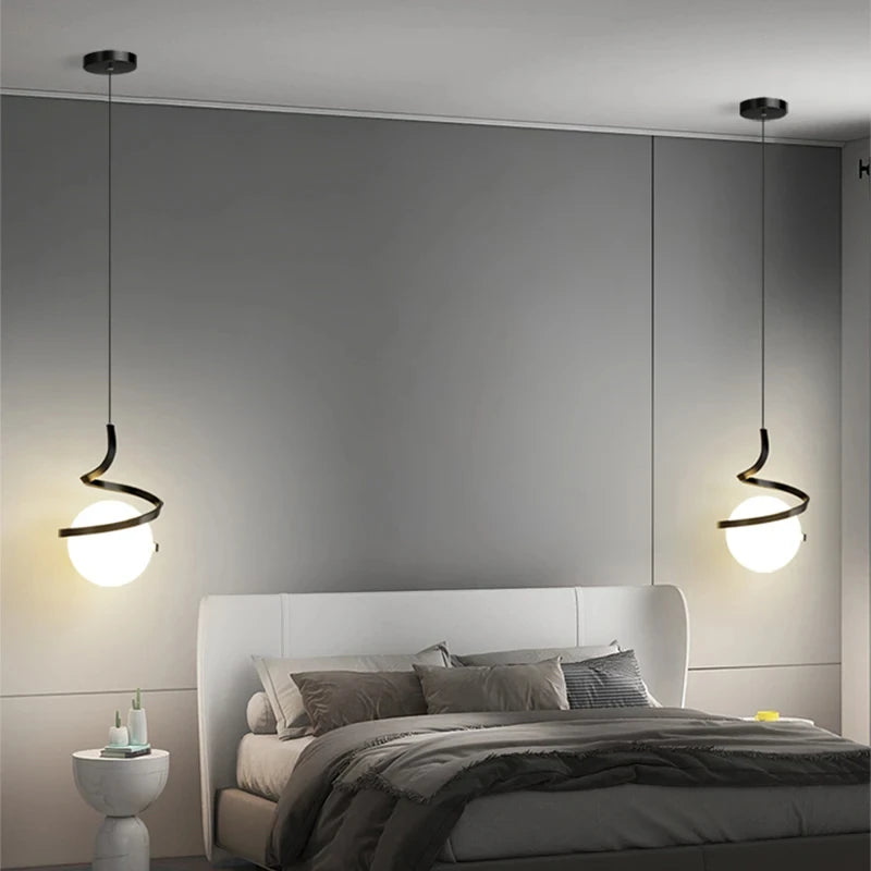Modern LED Pendant Lights Indoor Lighting Glass Hanging Lamp For Home Dining Tables Bedside Kitchen Living Room Decoration Light