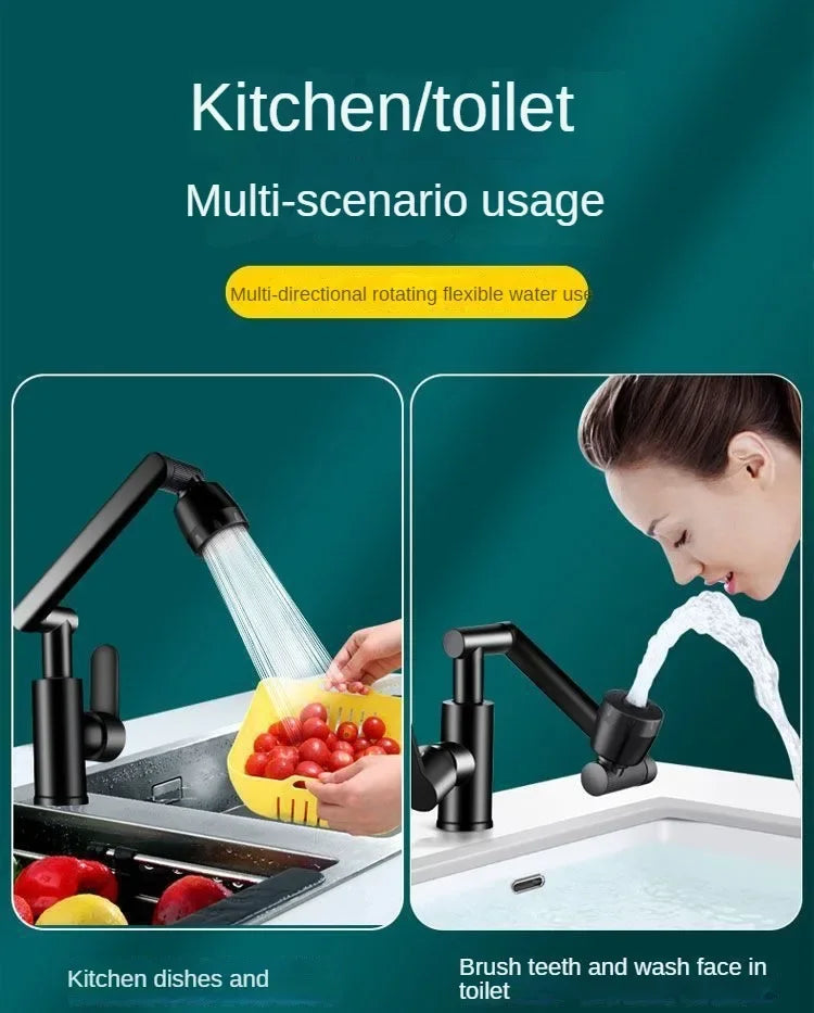 Hot Cold Water Basin Faucet Multifunction Booster Universal Rotating Wash Basin Tap for Bathroom Kitchen Household Mixer Faucet