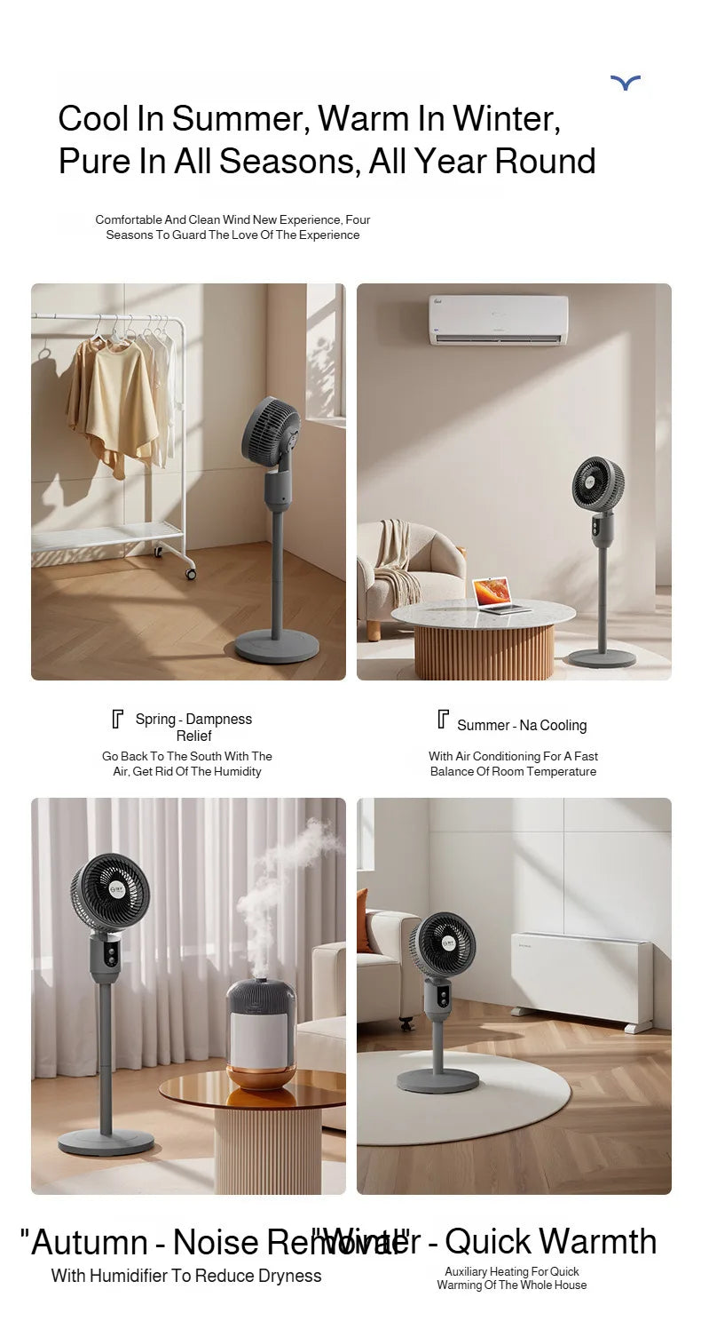 Household Floor Fan Three-speed Wind Silent Electric Fan Floor High Wind Air Circulation Fan Dual-purpose Fan WithUniversal Head