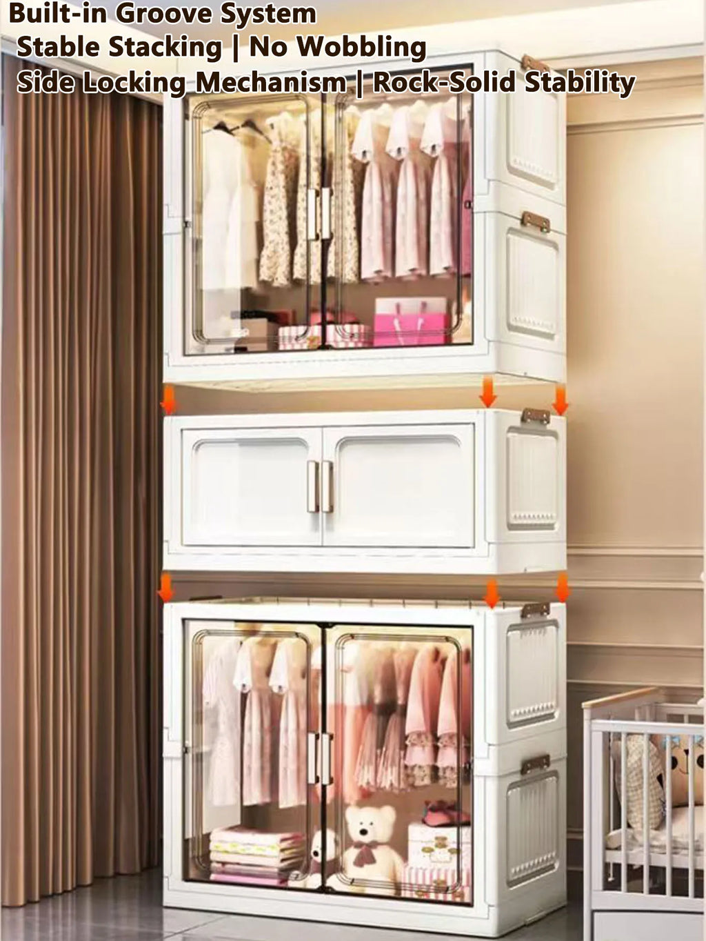 Folding Storage Cabinet Wall Mounted Foldable Locker Compact Organizer for Home Office Space Saving Design