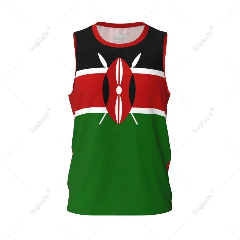 Kenya Flag Men Basketball Sports Running Fitness Multifunction Sleeveless tshirt Exclusive Custom Name Nunber