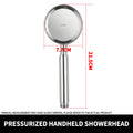 304 Stainless Steel Handheld Shower Head – High Pressure Spray, Universal 1/2” Connector, Bathroom Sprayer for Home Use
