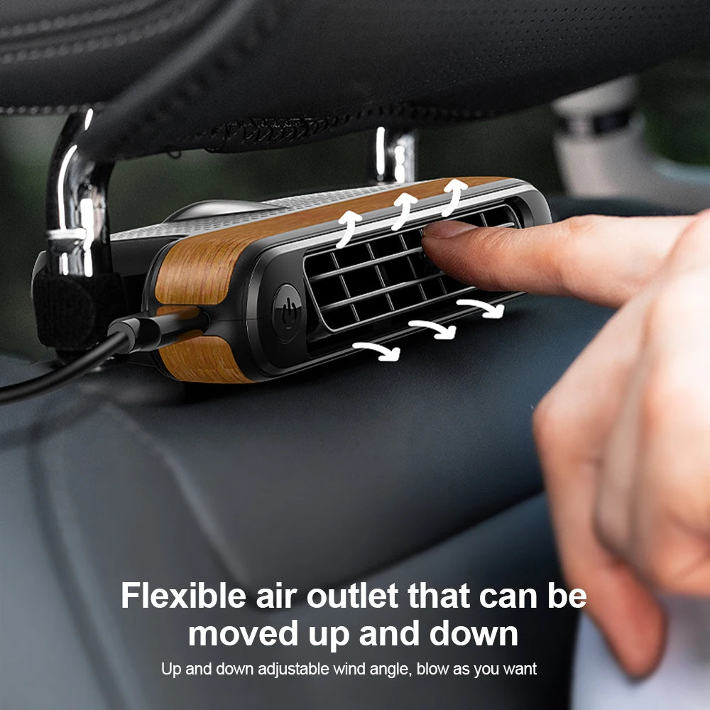 3 Speeds Adjustable Car Seat Fan Car Headrest Cooling Air Fan USB Powered Car Seat Headrest Fan Summer Car Accessories