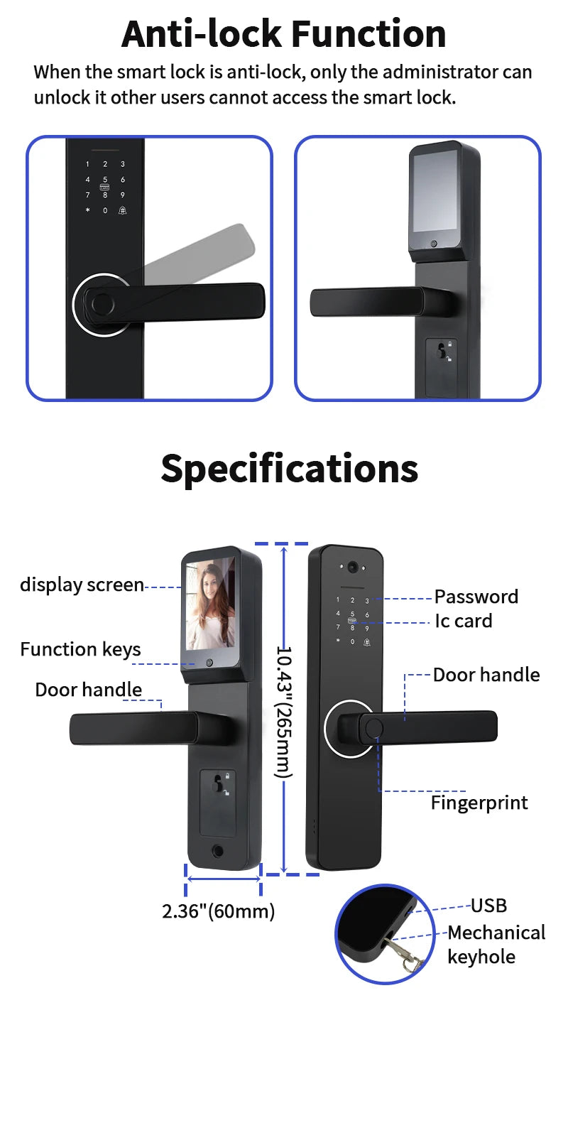 DSKDFTY Tuya wifi Smart Door Lock Digital Electronic Lock Remote APP Fingerprint Password RFID Unlock For Home house