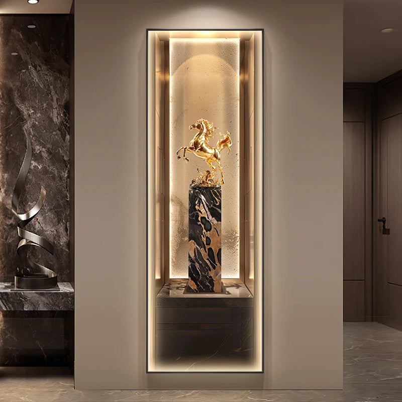 Modern Light Luxury Entrance Decoration Painting Wealth Wall Lamps Tree Corridor Hanging Painting High-end Wall Painting Light
