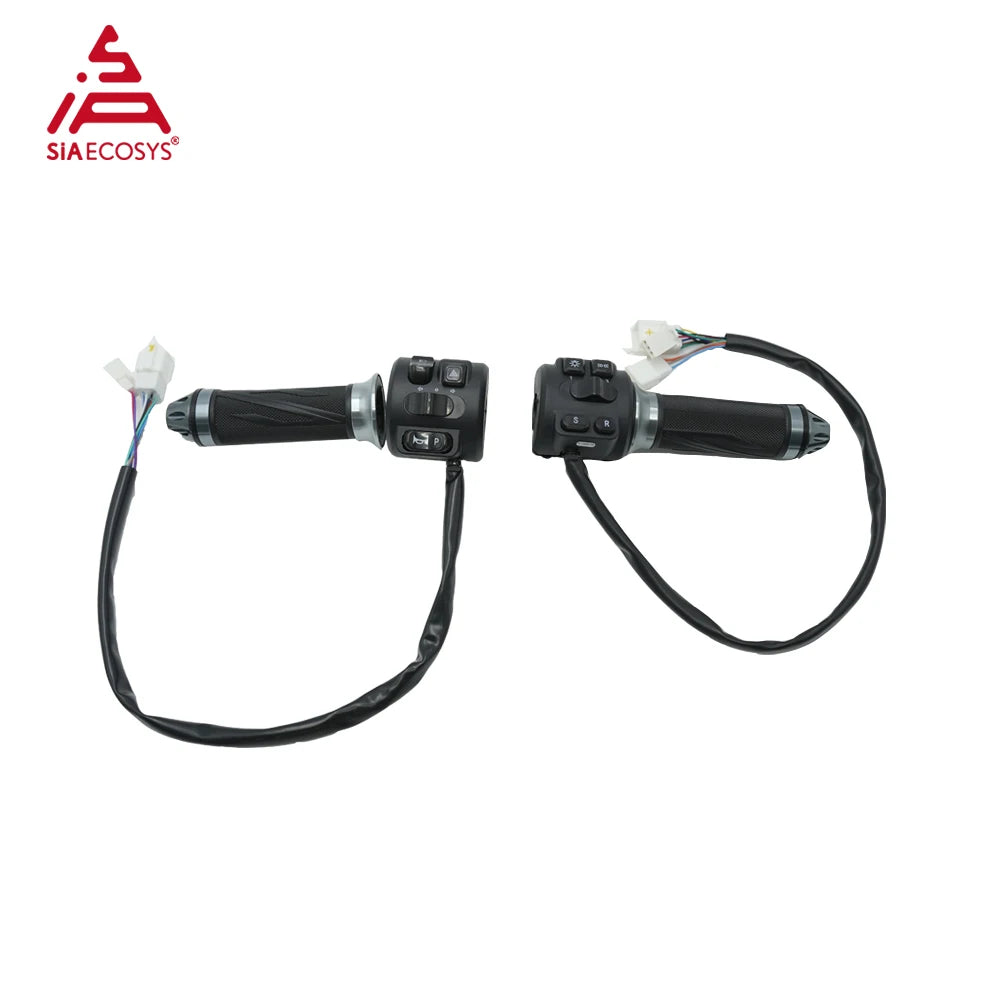 SiAECOSYS Z6 Electric Scooter Throttle Combination Switch with Parking Brake Function Waterproof Handlebar Grip for E-Scooter