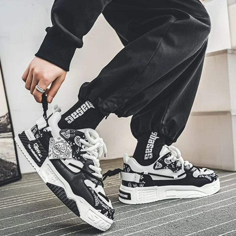Men Sneakers Outdoor Casual Shoes Fashion Spring Breathable Vulcanized Shoes Comfortable Walking Shoe Platform Lace Up Men Shoes