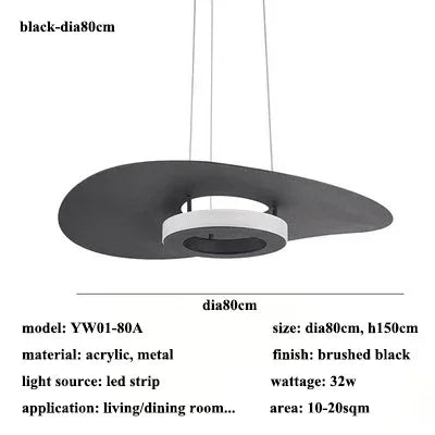 Modern Simple Black White LED creative chandelier Lighting,Suspension Home Decor Indoor Nordic Fixtures for Living Room Aisle