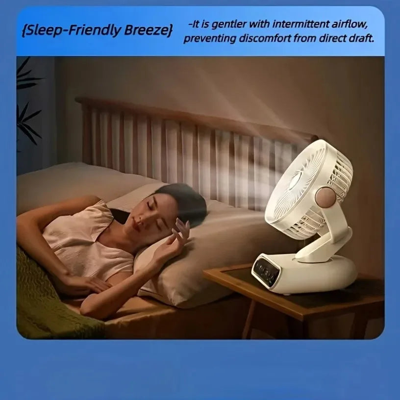 Air Circulation Fan Desktop Portable Rechargeable Fan AI Smart 100 Speed Stepless Quiet Brushless Motor Type-C Baby Sleep Wind