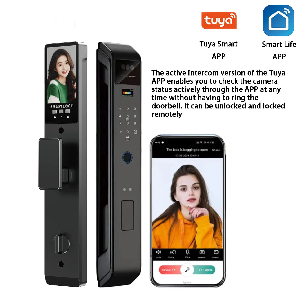 3D Face Recognition Unlock Digital Door Lock With Camera FIngerprint Password Unlock Keyless Electronic Door Lock