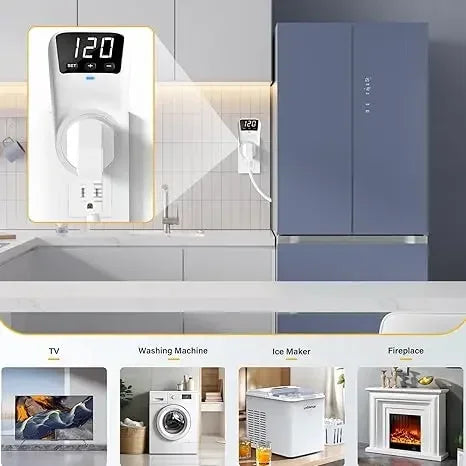 GEYA EU Socket with Voltage Protection Socket Plug AC230V 16A Adjustable Power Surge Protector Automatic Voltage Protector
