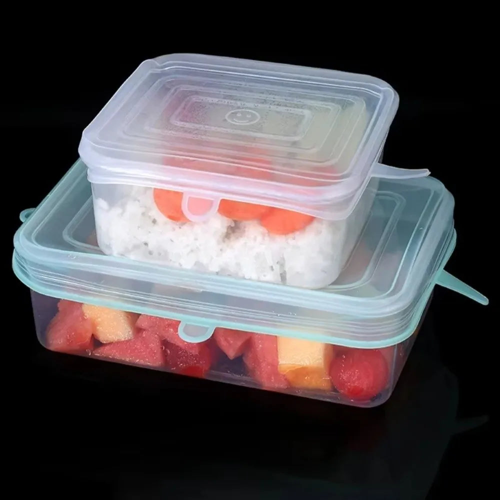 6PCS New Reusable Fresh-keeping Cover Kitchen Gadgets Stretch Silicone Lids Non-slip Bowl Cap
