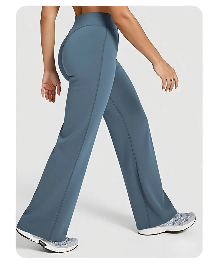 Straight-Leg Pants Ultra Soft Butter Fabric Women Mid-Waist Yoga Pants GYM Naked Feel Pilates Running Sport Trousers Yoga Pants