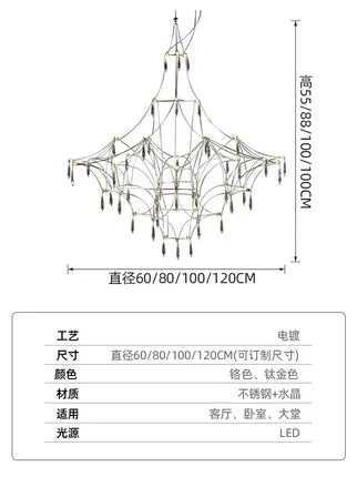 Luxury Chandelier LED Crystal Chandelier Restaurant Modern Light Romantic Living Room Villa Full of Stars Decorative Lighting