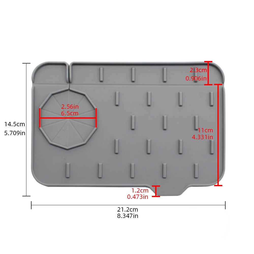 Kitchen Gadgets Silicone Faucet Absorbent Pad Shelf Sink Splash Catcher Countertop Protective Mat Bathroom Drain Mat Acceesories