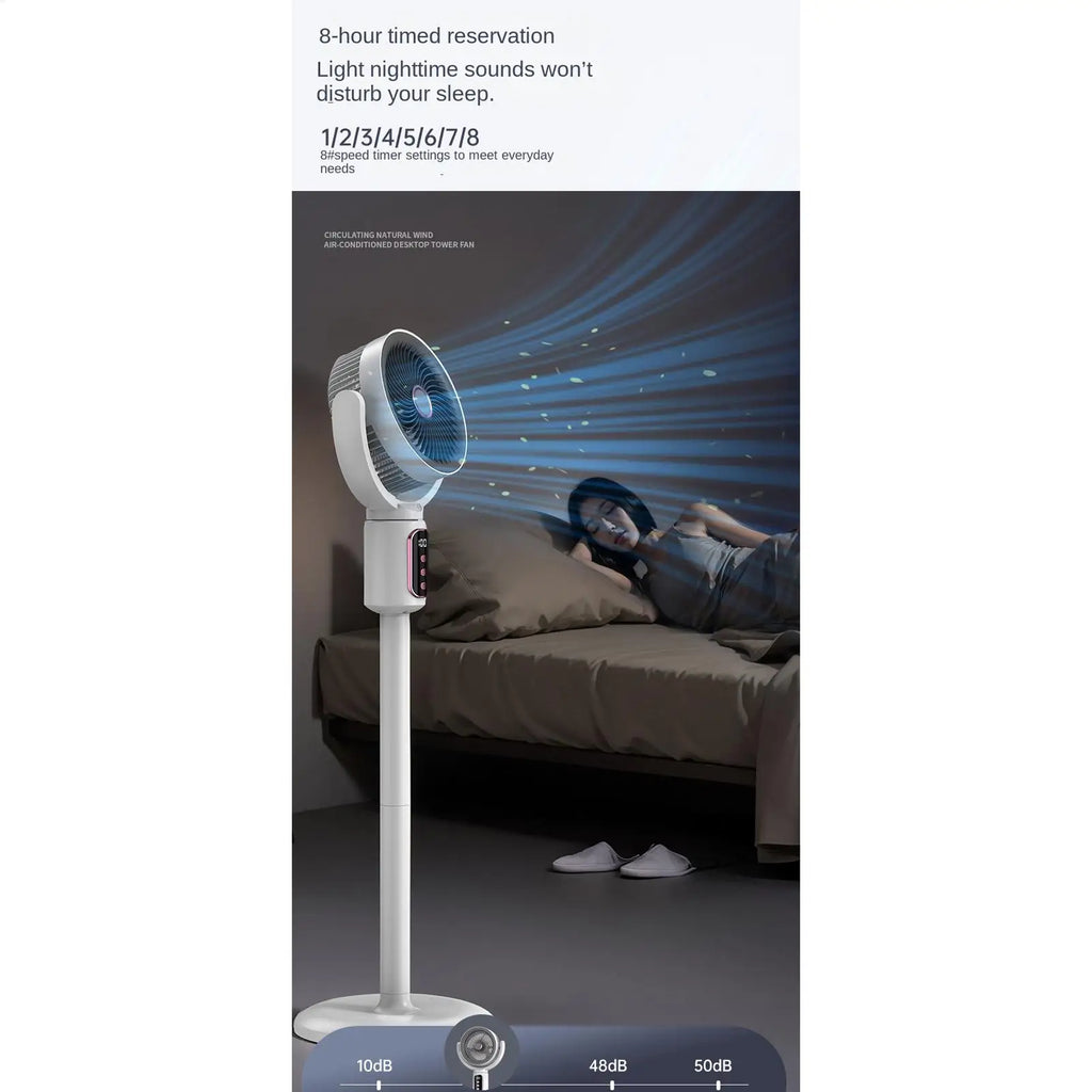 Air Circulation Fan Rechargeable Oscillating Fan Five Gear Adjustment Stand Fan Adjustable Height Household Air Circulation Fan