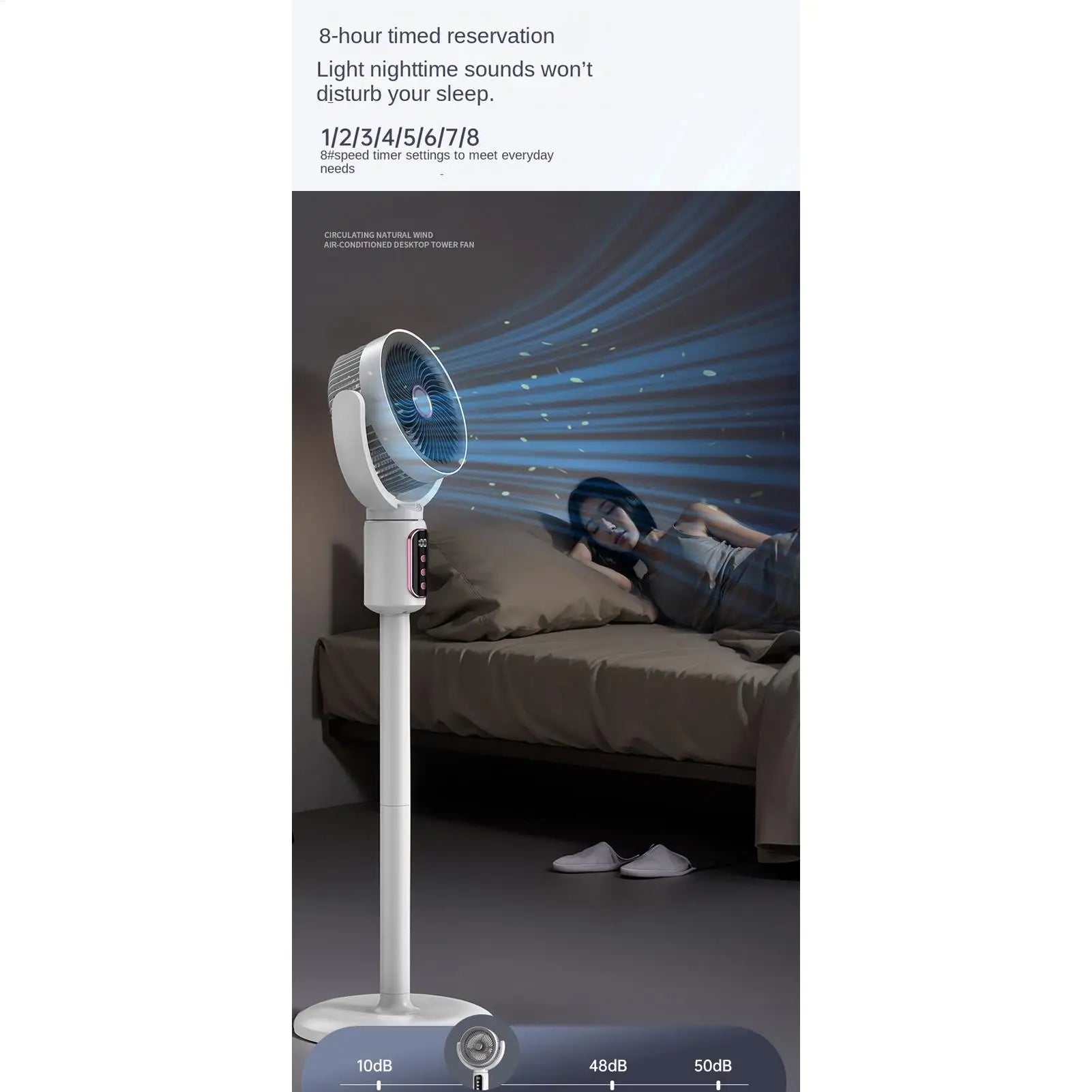 Air Circulation Fan Rechargeable Oscillating Fan Five Gear Adjustment Stand Fan Adjustable Height Household Air Circulation Fan