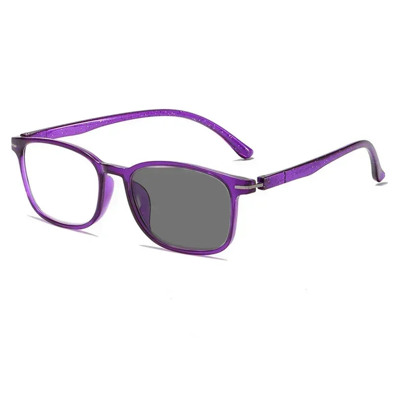 Reading Glasses with Diopter Fashion Trendy Blue Light Blocking Photochromic Presbyopia Eyeglasses Vintage Anti-UV Sunglasses