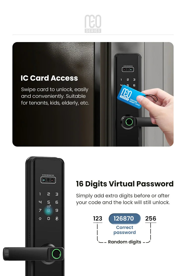 ttlock remote control 3d face recognition fingerprint smart lock automatic safe digital Intelligent electronic lock for home