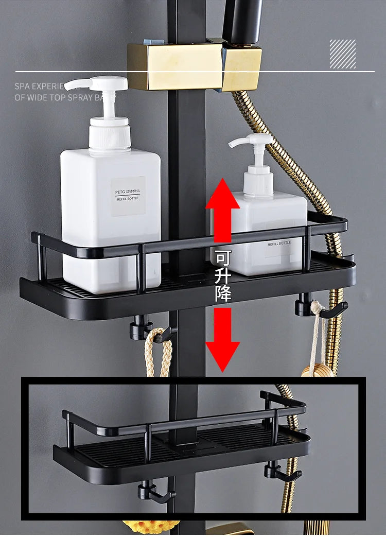 Hot Cold Bathroom Shower Set 12 Inch Rain Shower Head Quality Brass Bathroom Mixer Faucet Black Gold Thermostatic Shower System