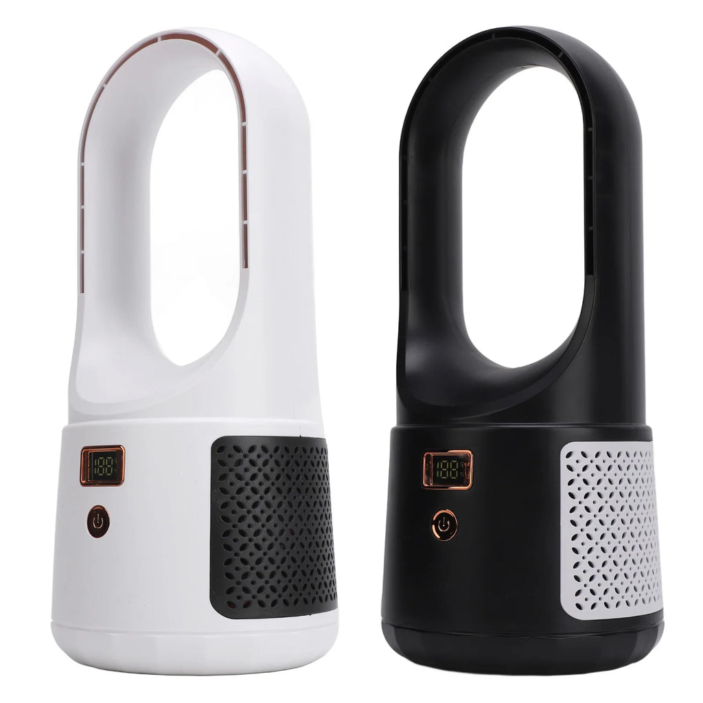Desk Fan Powerful Airflow Energy Efficient 6 Speeds Wind Turbocharged Quiet Portable Bladeless Fan with Power Display for Home