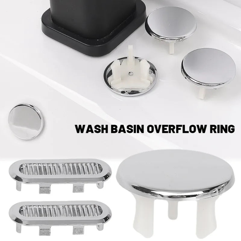 20/1pcs Wash Basin Plastic Overflow Rings Electroplated Sink Protector Scratch Universal 22-24mm Installation Bath Accessory
