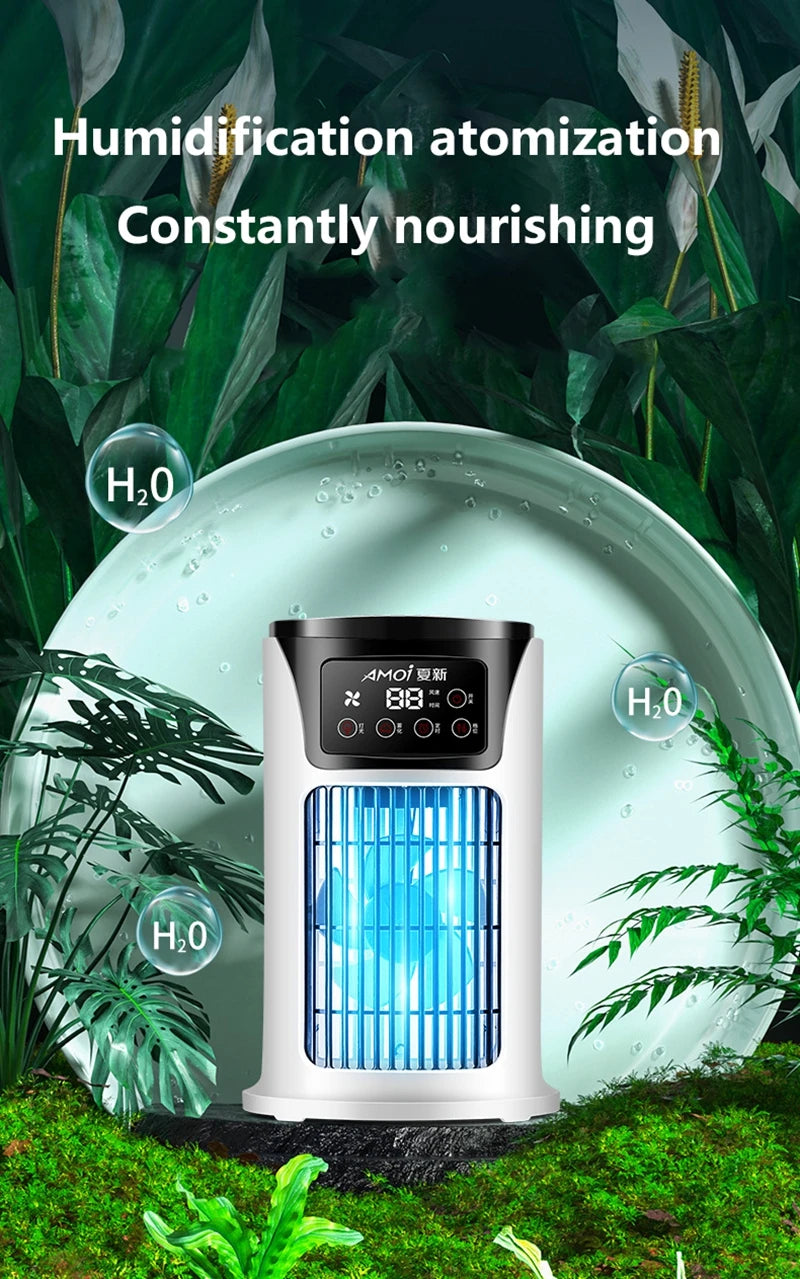 Multifunctional Portable Air Cooler Cold Air-cooled Fan Small Humidification Air Conditioner Natural Fan for Home Office Desktop