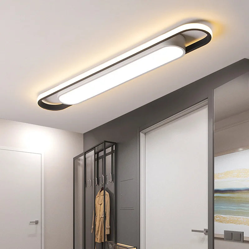 LED Modern Ceiling Light 220V Oval Strip Light Home Decor Corridor Light for Stairwells Balcony Living Room Lighting Fixture