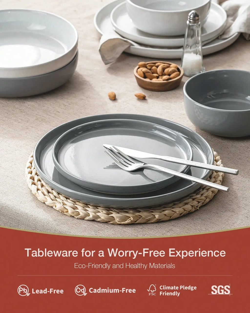 Dinnerware Sets Nordic Modern Dishes Set For 4 Off White Speckled Glazed Ceramic Stoneware 12 Pieces Plates And Bowls Set Microwave Safe For Home Kitchen Dining Housewarming Thanksgiving Christmas Gift