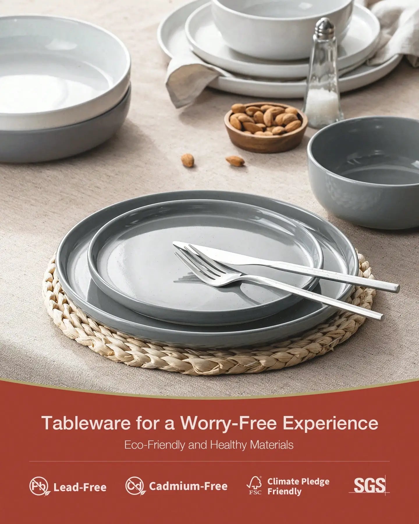 Dinnerware Sets Nordic Modern Dishes Set For 4 Off White Speckled Glazed Ceramic Stoneware 12 Pieces Plates And Bowls Set Microwave Safe For Home Kitchen Dining Housewarming Thanksgiving Christmas Gift