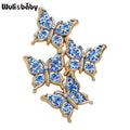 Wuli&baby Blue And White Butterfly Brooches For Women Unisex Lovely A Group Of Butterflies Insects Party Casual Brooch Pin Gifts