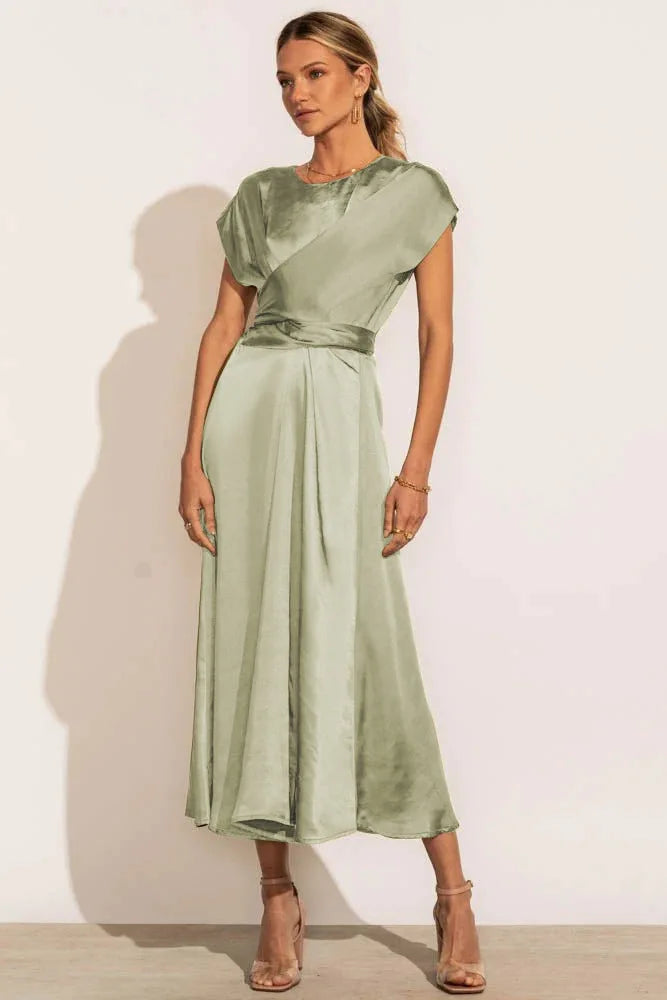 High Quality Spot Wholesale Fashion Summer Women Clothing High-end Satin Binding Elegant Drape Light Evening Dress Vestidos Y2k