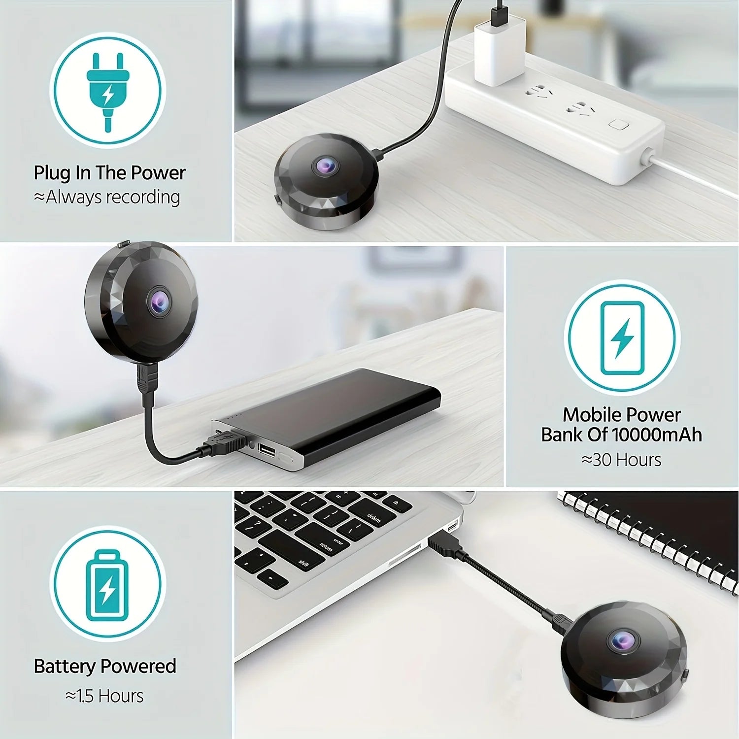 Wireless WiFi Security Camera 1080P HD Night Vision Motion Detection Rechargeable Battery Easy Mount App Control Home Security