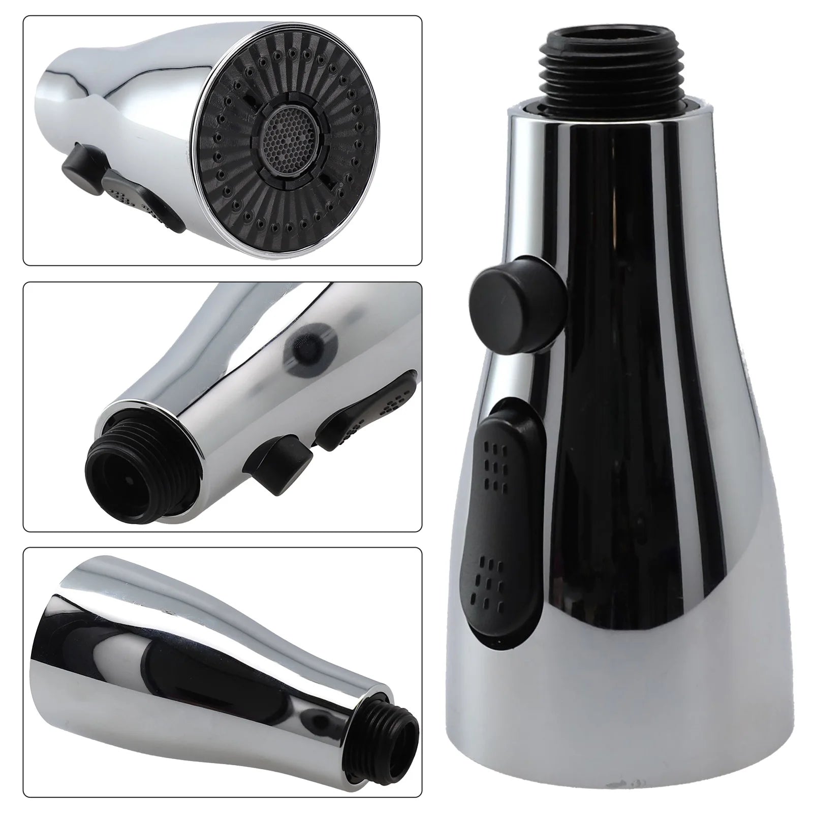 Faucet Sprayer Head Shower Nozzle Kitchen Sink Pull-out Faucet Kitchen Spare Replacement Tap Sprayer 3 Modes 1/2" Connection