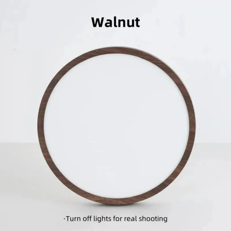 Modern Wood Grain LED Ceiling Light Circular Ultrathin Walnut wood Bedroom living room Restaurant Balcony Aisle Home Lights