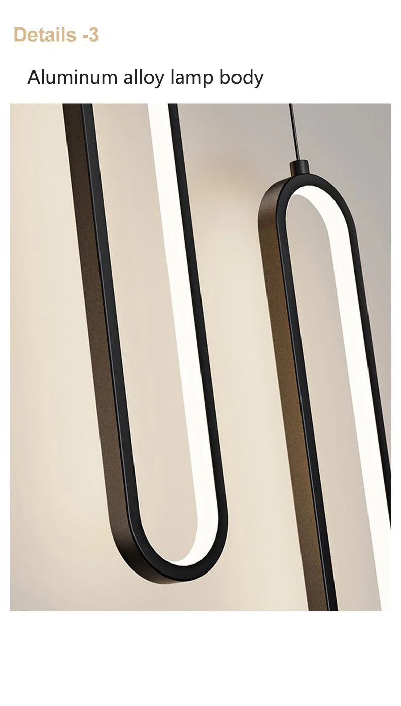 Modern Minimalist Pendant Light Nordic Living Room Kitchen Villa Loft Ceiling Hanging Light Indoor Staircase LED Long Chandelier